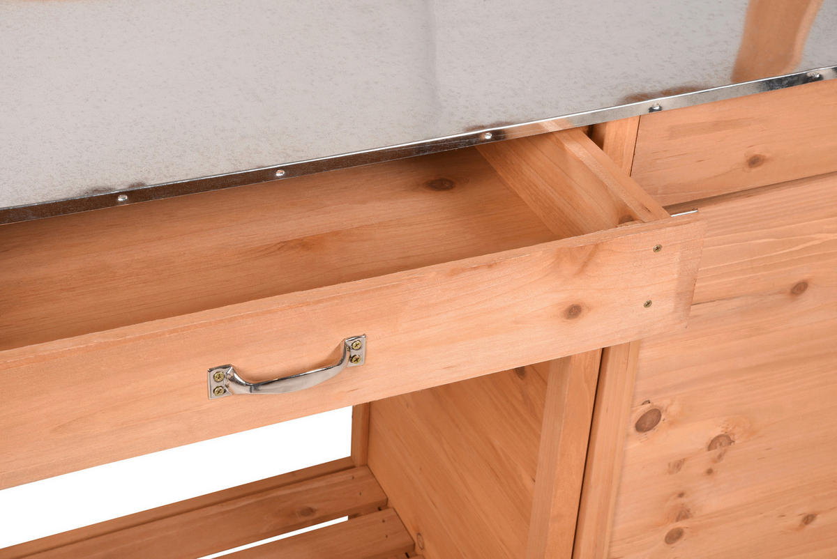 PFLANZTISCH  - Silberfarben/Braun, MODERN, Holz/Metall (45,5/125/112,3cm) - Gardenson