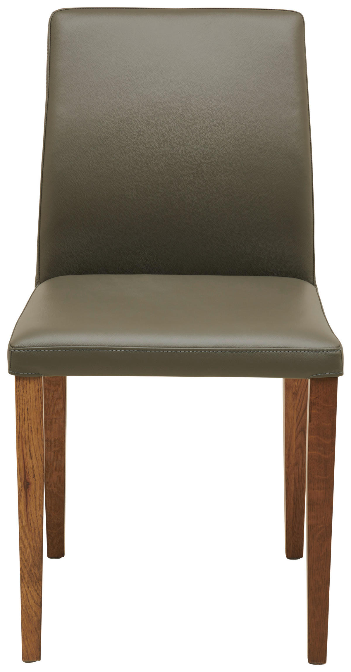 STUHL Echtleder Anthrazit  - Anthrazit/Walnussfarben, MODERN, Leder (47,5/87/57,5cm) - Livetastic