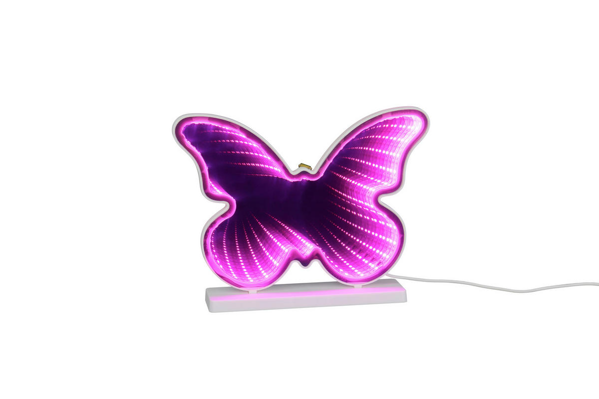 LED-WANDLEUCHTE Papillon 27/26/6 cm   - Transparent/Weiß, LIFESTYLE, Kunststoff (27/26/6cm)
