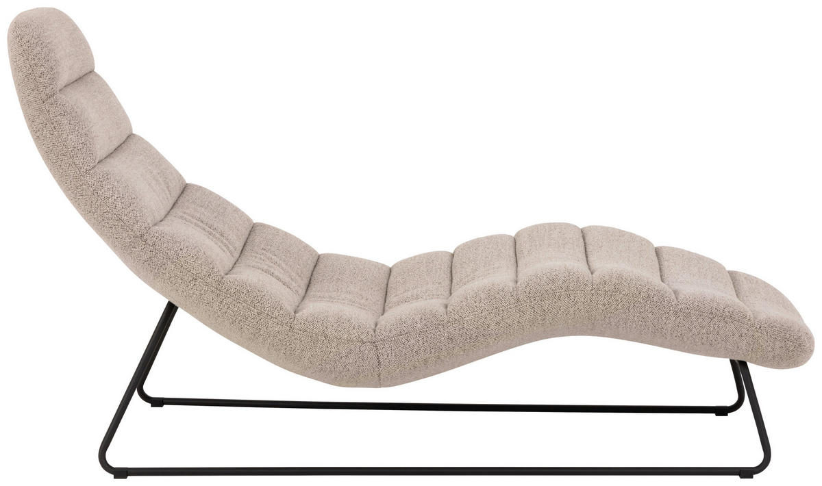 RELAXLIEGE Bouclé Beige  - Beige/Schwarz, KONVENTIONELL, Textil/Metall (63/86/156cm) - Carryhome