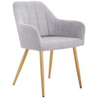 ARMLEHNSTUHL  in Eisen Samt  - Eichefarben/Grau, MODERN, Textil/Metall (57/82/60cm) - MID.YOU