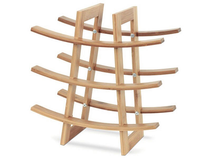 REGÁL NA VÍNO - přírodní barvy, Basics, dřevo (35/34/30cm)