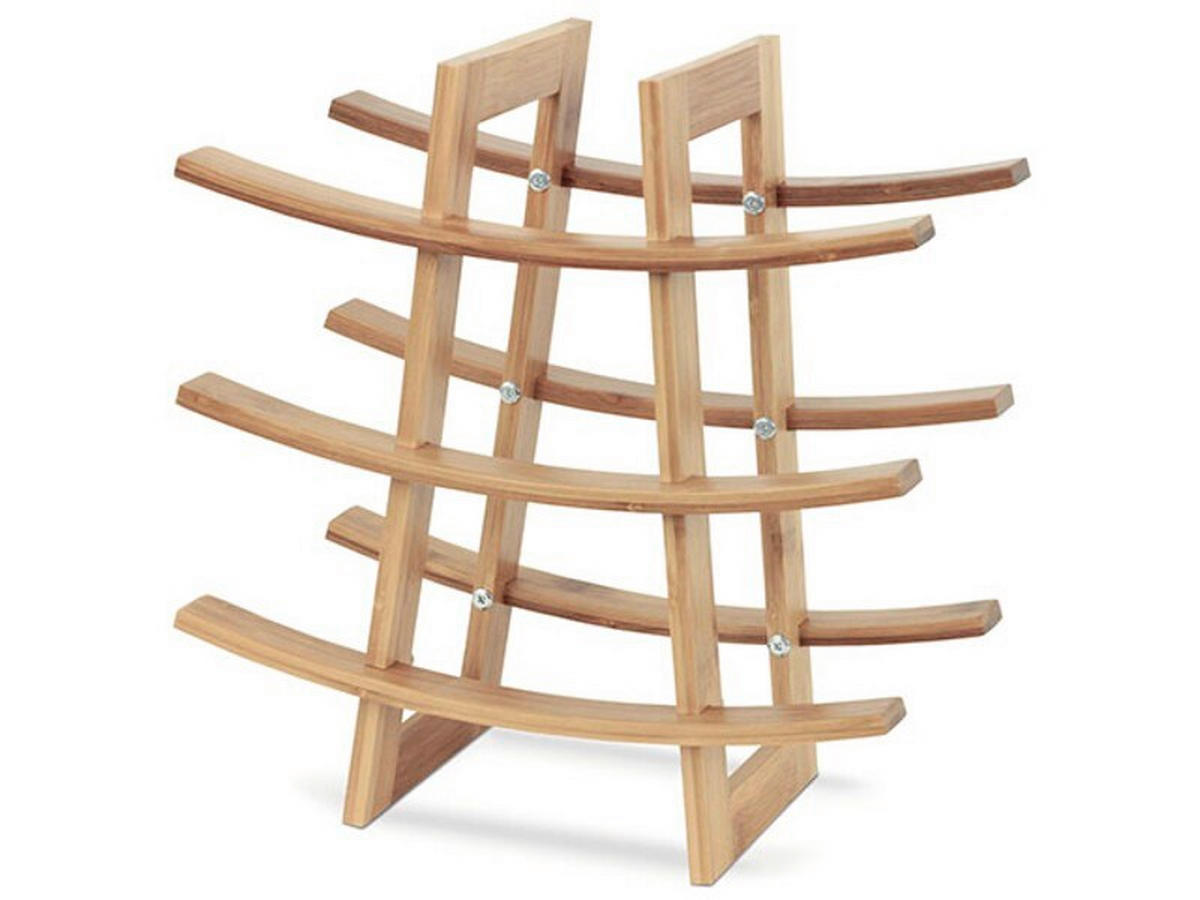 REGÁL NA VÍNO - přírodní barvy, Basics, dřevo (35/34/30cm)