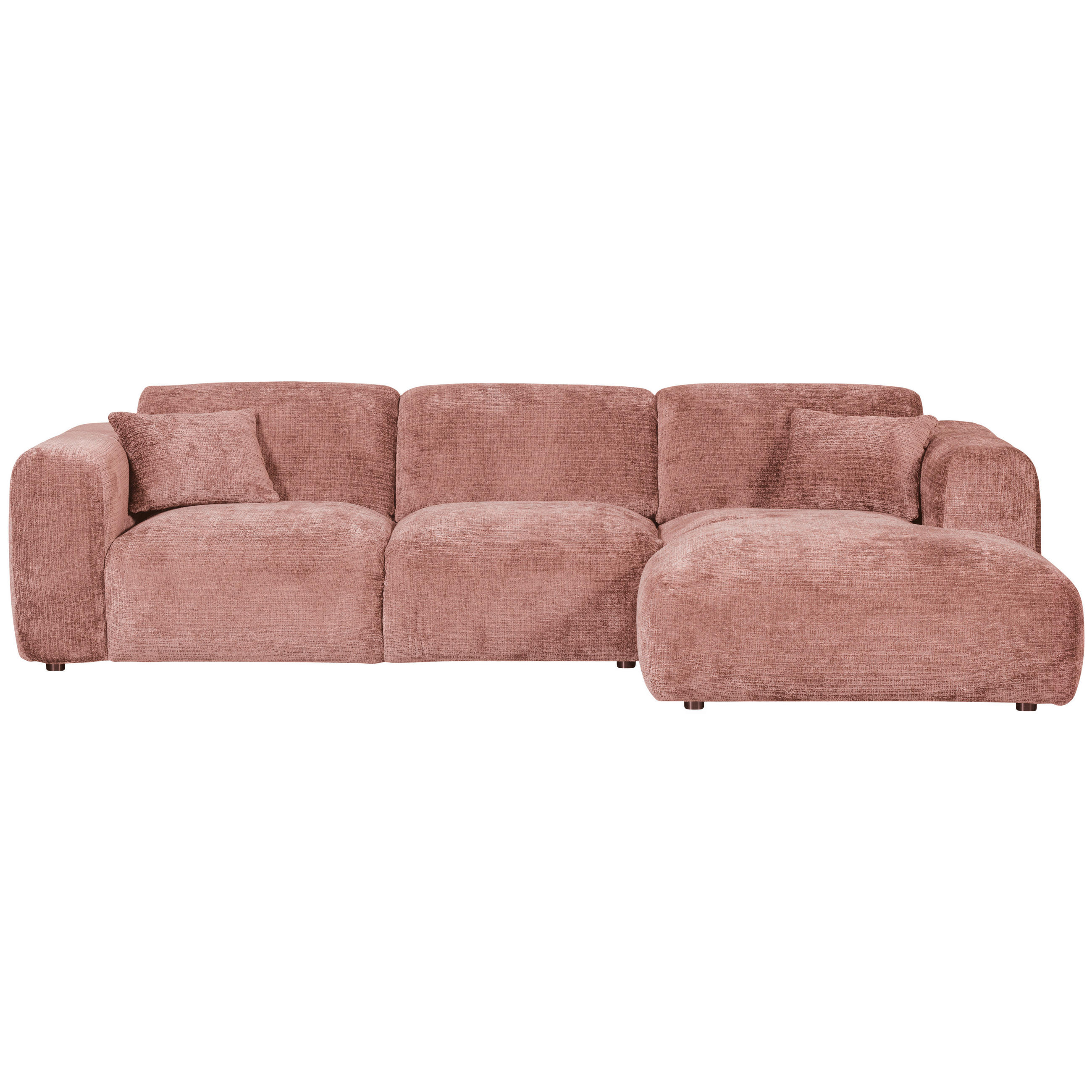 ECKSOFA Cloud Taupe, Pink Chenille  - Taupe/Pink, Design, Kunststoff/Textil (280/165cm) - Livetastic