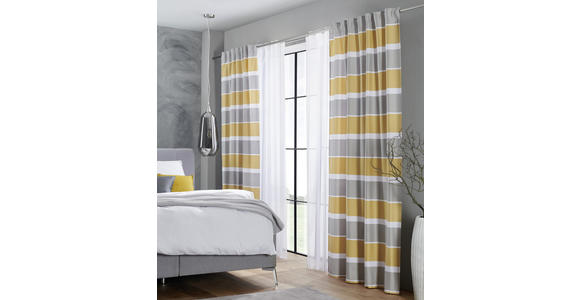 FERTIGVORHANG blickdicht - Gelb/Weiß, KONVENTIONELL, Textil (140/245cm) - Esposa