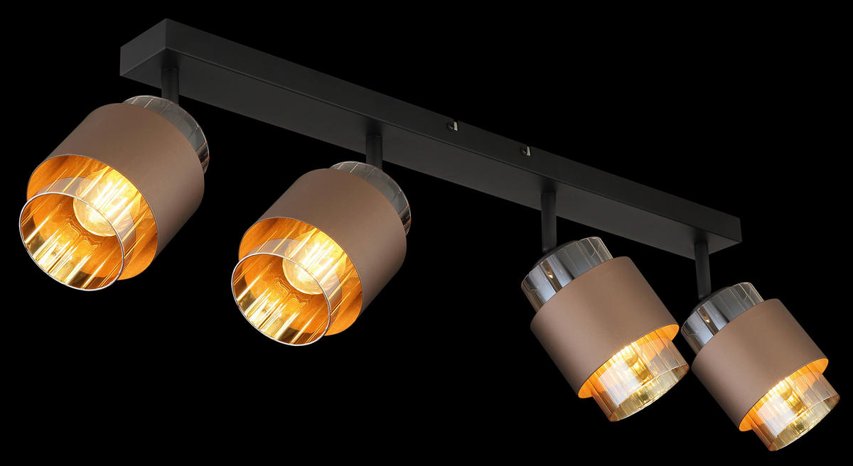 STRAHLER 65/10/12,5 cm   - Schwarz/Orange, Design, Glas/Metall (65/10/12,5cm)