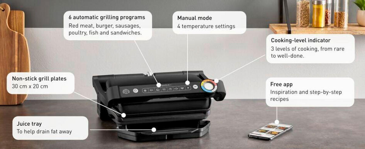 KONTAKTNI ŽAR   - črna/visoki sijaj, Basics, kovina (36.5/36.5/17.5cm) - Tefal