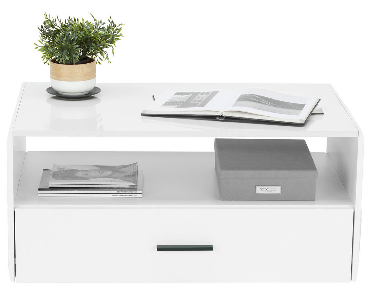 KONFERENČNÍ STOLEK, bílá, kompozitní dřevo, 93/42/60 cm - bílá, Moderní, kompozitní dřevo (93/42/60cm) - Hom`in