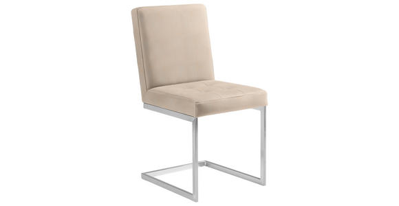 SCHWINGSTUHL  Lederauswahl, Stoffauswahl, Typenauswahl Mikrofaser  - Edelstahlfarben/Beige, Design, Textil/Metall (45/91/58cm) - Moderano