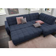 ECKSOFA in Webstoff Dunkelblau  - Schwarz/Dunkelblau, Design, Holz/Textil (302/216cm) - Xora