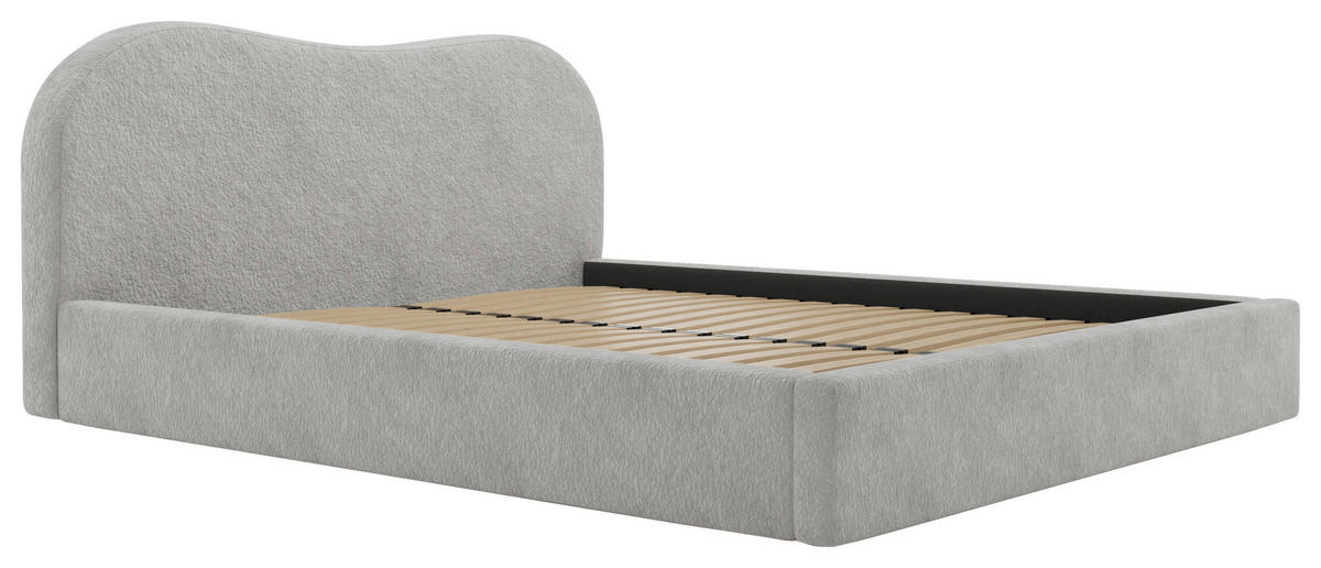 POLSTERBETT Lattenrost, Bettkasten 180/200 cm  in Silberfarben  - Silberfarben/Schwarz, Design, Holz/Textil (180/200cm) - Boxxx