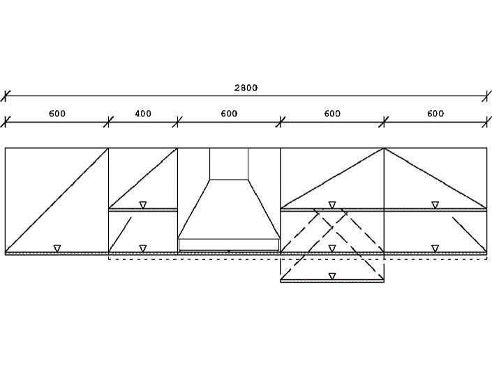 KÜCHENBLOCK 280 cm   in Hellgrau, Dunkelgrün  - Dunkelgrün/Hellgrau, Basics, Holzwerkstoff/Metall (280cm) - Venda