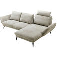 ECKSOFA Beige Mikrofaser  - Beige/Schwarz, Design, Textil/Metall (325/85/109-170cm) - Novel