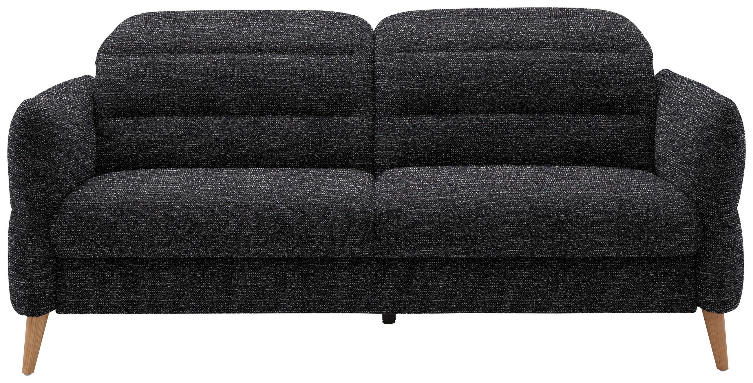 2-SITZER-SOFA in Webstoff Schwarz  - Eiche Bianco/Schwarz, Design, Holz/Textil (192-220/85-106/98-112cm) - Dieter Knoll