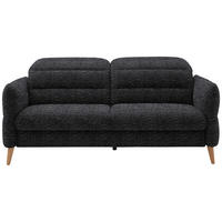2-SITZER-SOFA in Webstoff Schwarz  - Eiche Bianco/Schwarz, Design, Holz/Textil (192-220/85-106/98-112cm) - Dieter Knoll
