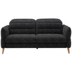 2-SITZER-SOFA  in Webstoff Schwarz  - Eiche Bianco/Schwarz, Design, Holz/Textil (192-220/85-106/98-112cm) - Dieter Knoll