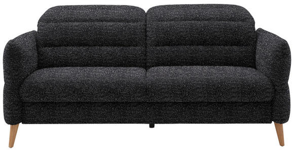 2-SITZER-SOFA  in Webstoff Schwarz  - Eiche Bianco/Schwarz, Design, Holz/Textil (192-220/85-106/98-112cm) - Dieter Knoll
