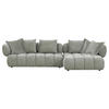 ECKSOFA in Flachgewebe Olivgrün  - Schwarz/Olivgrün, Konventionell, Kunststoff/Textil (318/156cm) - Carryhome