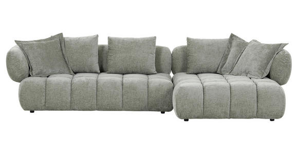 ECKSOFA Olivgrün Flachgewebe  - Schwarz/Olivgrün, KONVENTIONELL, Kunststoff/Textil (318/156cm) - Carryhome