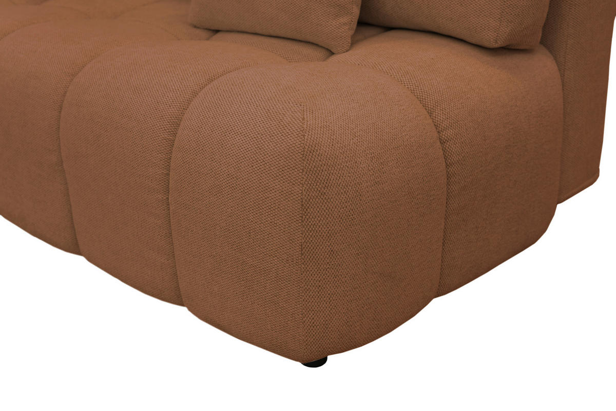 BOXSPRINGSOFA in Chenille Rostfarben  - Rostfarben/Schwarz, MODERN, Kunststoff/Textil (210/72/105cm) - Cantus