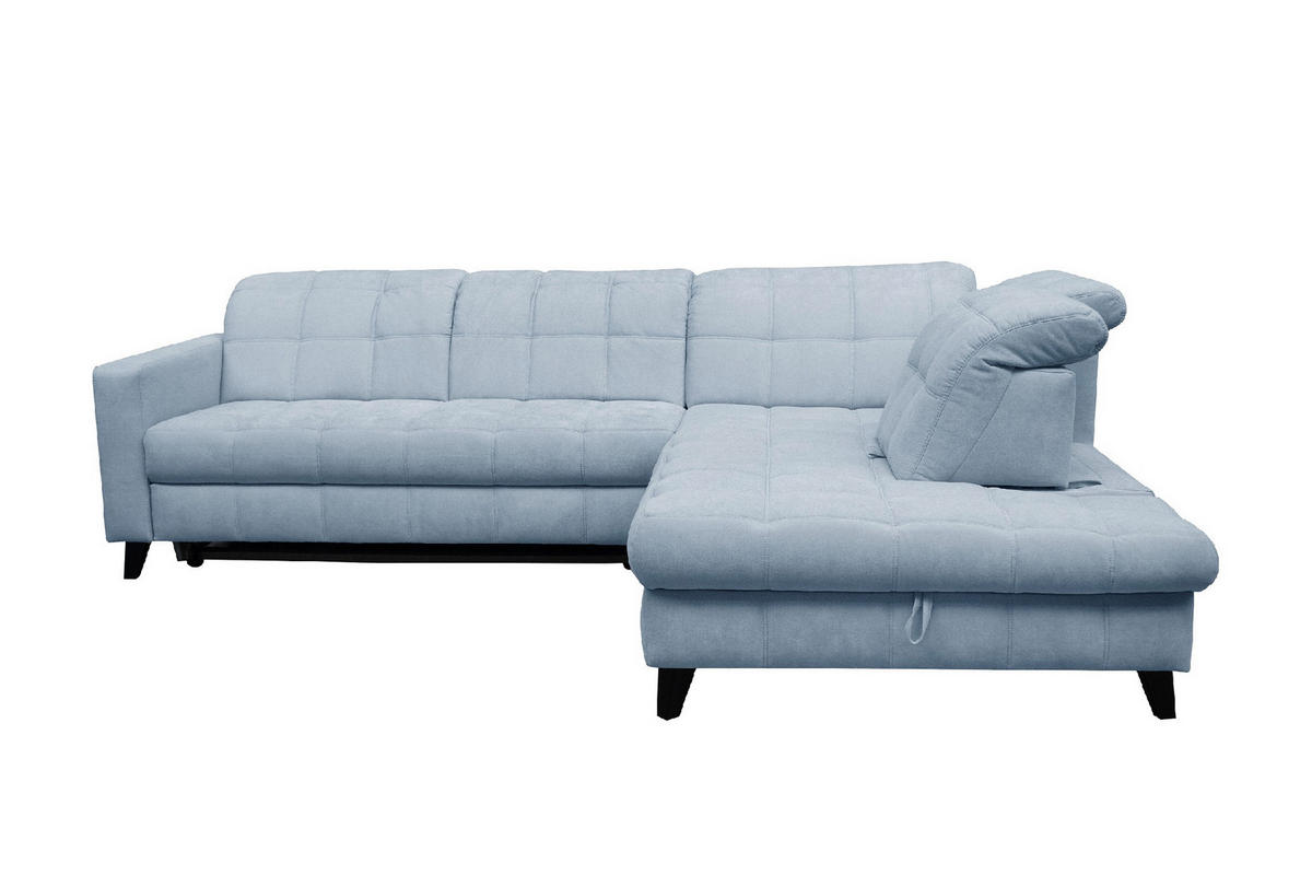 SAROKKANAPÉ textil világoskék  - világoskék/fekete, Design, textil/fa (297/216cm) - Xora