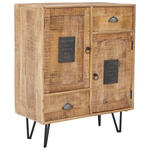 KOMMODE 80/100/40 cm Mangoholz Hartholz  - Hellbraun/Schwarz, LIFESTYLE, Holz/Metall (80/100/40cm) - Landscape