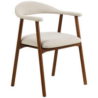 STOLIČKA S PODRÚČKAMI, plochá tkanina, béžová, farba vlašského orecha - farba vlašského orecha/béžová, Modern, drevo/textil (56/75,5/54cm) - MID.YOU