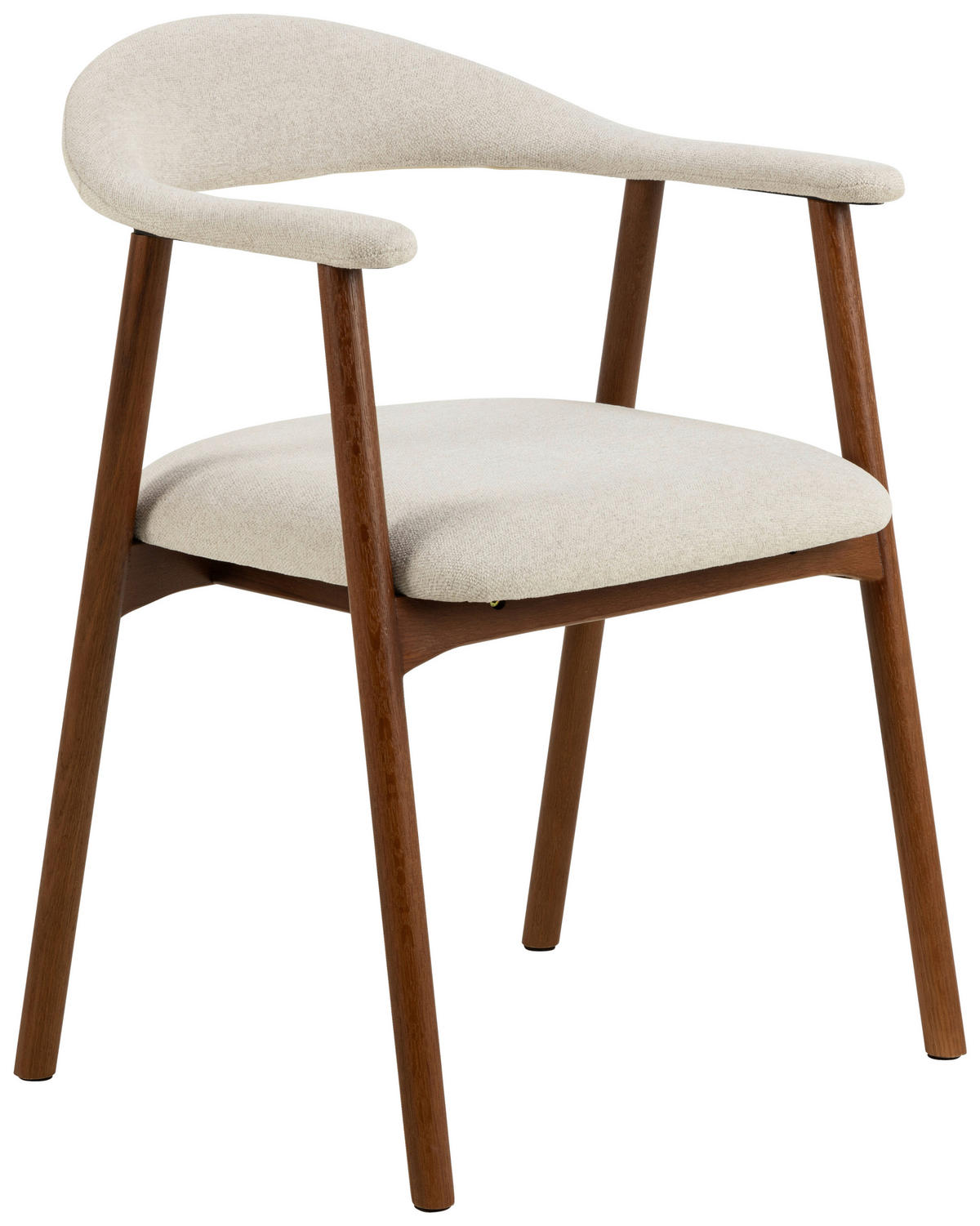 STOLIČKA S PODRÚČKAMI, plochá tkanina, béžová, farba vlašského orecha - farba vlašského orecha/béžová, Modern, drevo/textil (56/75,5/54cm) - MID.YOU