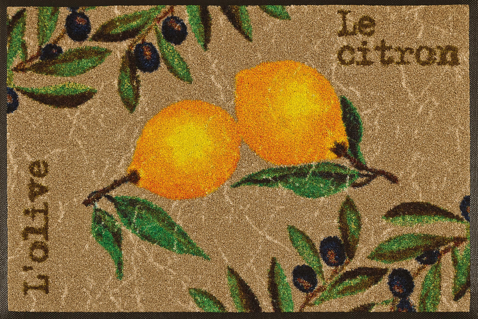 FUßMATTE 50/75 cm Le Citron  - Gelb/Beige, KONVENTIONELL, Kunststoff/Textil (50/75cm) - wash+dry