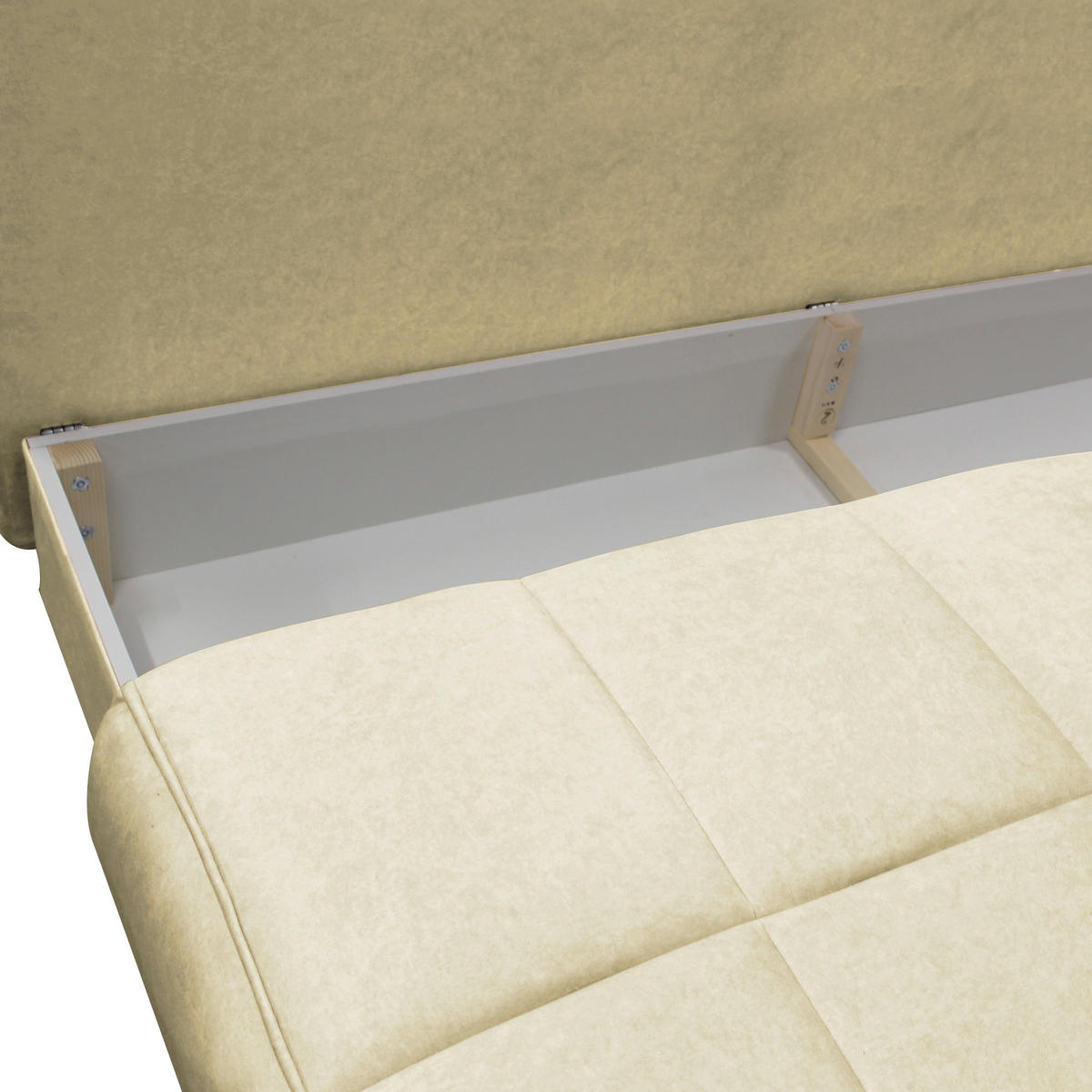 SCHLAFSOFA in Velours Beige  - Beige/Goldfarben, Design, Textil/Metall (200/90/97cm) - MID.YOU