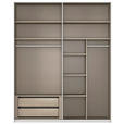 SCHWEBETÜRENSCHRANK 181/223/68 cm 2-türig Champagner  - Champagner/Alufarben, KONVENTIONELL, Glas/Holzwerkstoff (181/223/68cm) - Novel