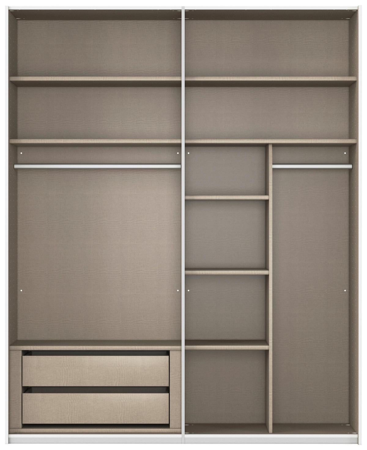 SCHWEBETÜRENSCHRANK in Schwarz, Weiss  - Weiss/Schwarz, Konventionell, Glas/Holzwerkstoff (162/223/68cm) - Novel
