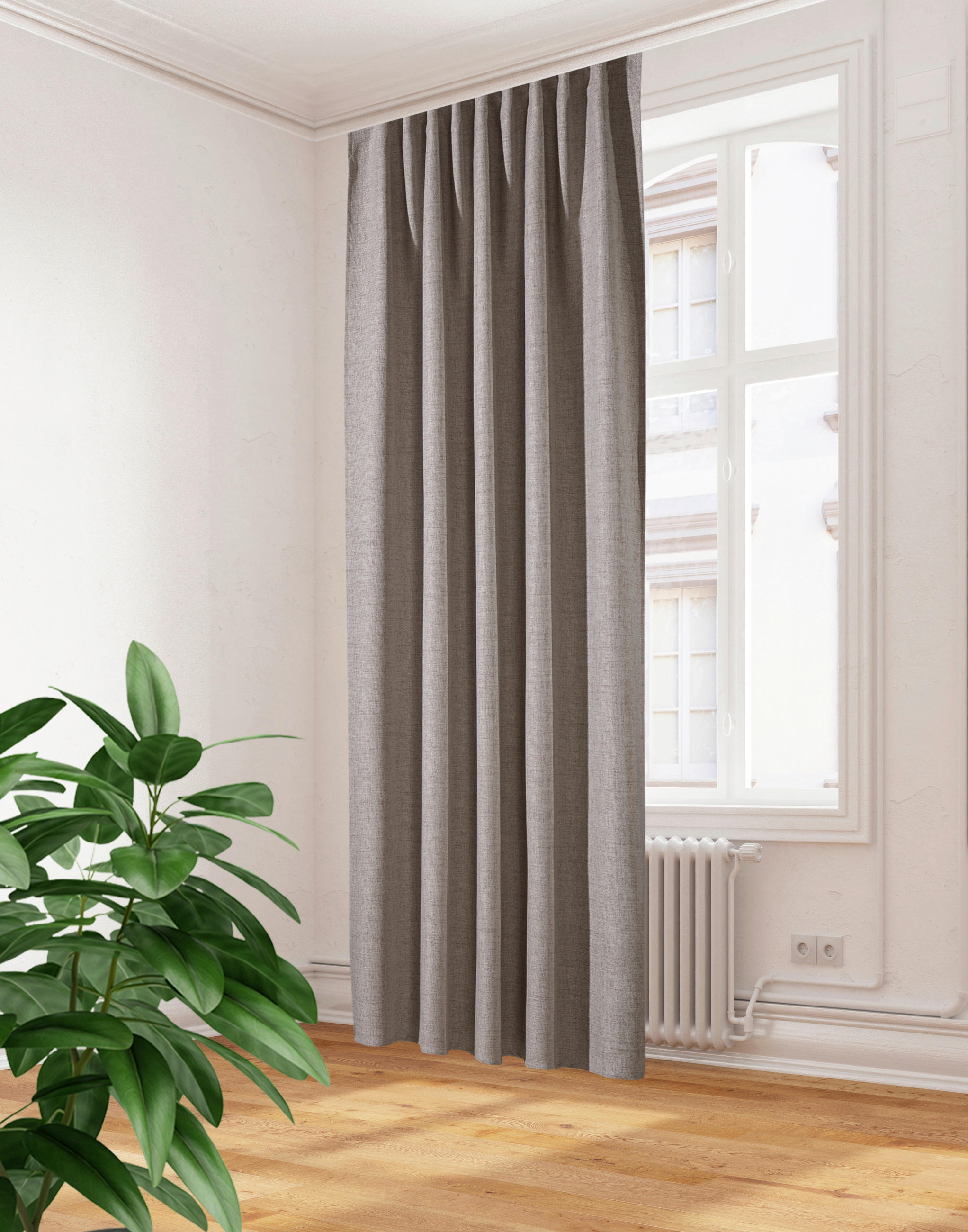 FERTIGVORHANG  blickdicht   140/300 cm  - Taupe, Basics, Textil (140/300cm)