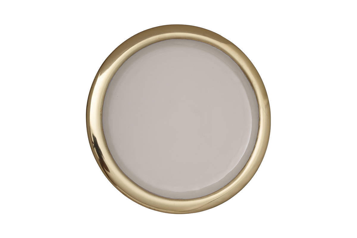 TORTENPLATTE - Goldfarben/Weiß, Trend, Metall (24,5/14cm) - Kayoom