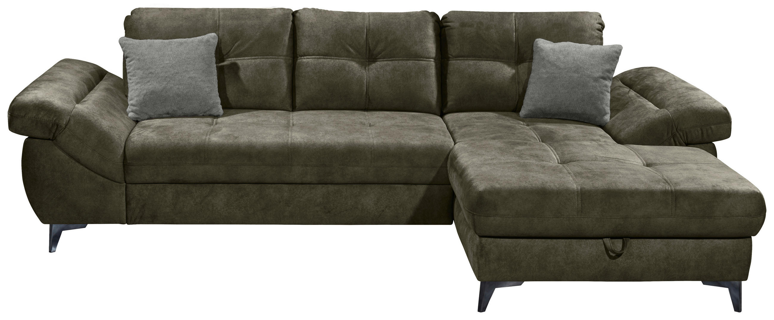 KUTNA GARNITURA tekstil  siva   - srebrne boje/siva, Konvencionalno, tekstil/plastika (288/170cm) - MID.YOU