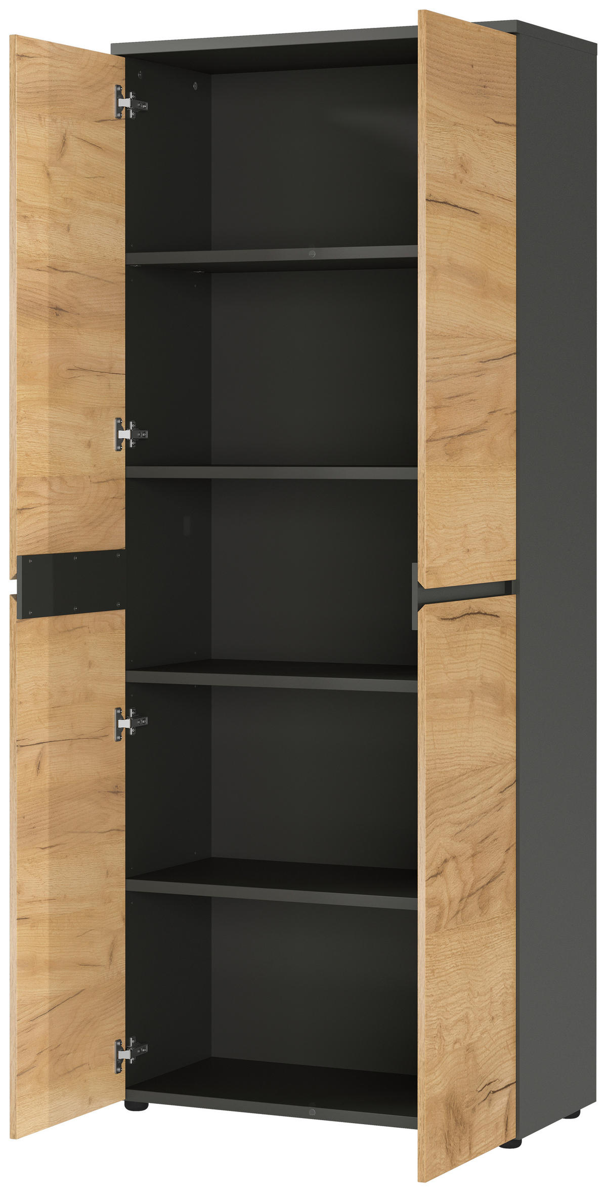 AKTENSCHRANK 80/197/40 cm  - Eichefarben/Graphitfarben, MODERN, Holzwerkstoff (80/197/40cm) - Germania