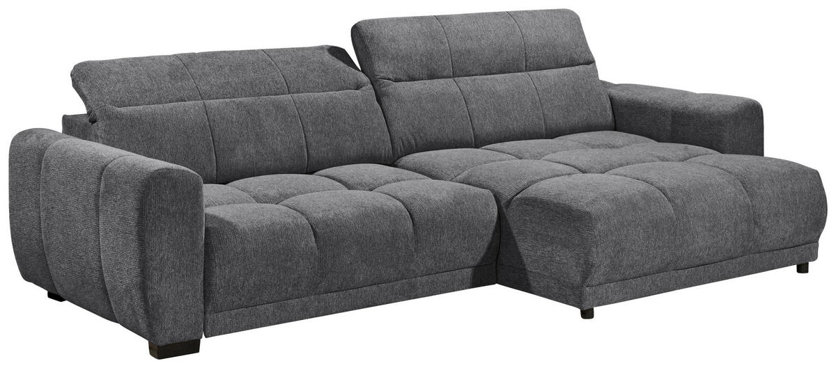 ECKSOFA HUNTER Anthrazit Mikrofaser  - Anthrazit/Schwarz, Basics, Kunststoff/Textil (297/170cm) - Livetastic