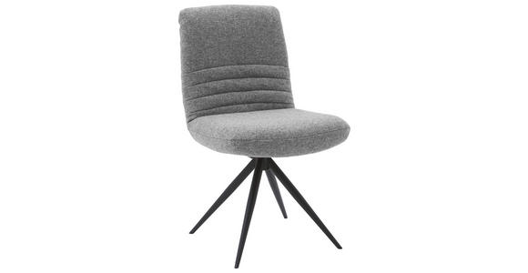 STUHL  in Stahl Flachgewebe Metall, Textil  - Dunkelgrau/Schwarz, Design, Textil/Metall (50/93/69cm) - Dieter Knoll