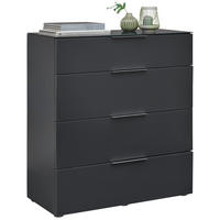 KOMMODE  in 90/101/40,5 cm  - Anthrazit/Alufarben, Design, Glas/Holzwerkstoff (90/101/40,5cm) - Voleo