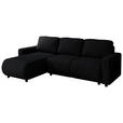 ECKSOFA Schwarz Webstoff  - Schwarz, MODERN, Kunststoff/Textil (150/240cm) - Xora
