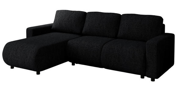 ECKSOFA Schwarz Webstoff  - Schwarz, MODERN, Kunststoff/Textil (150/240cm) - Xora
