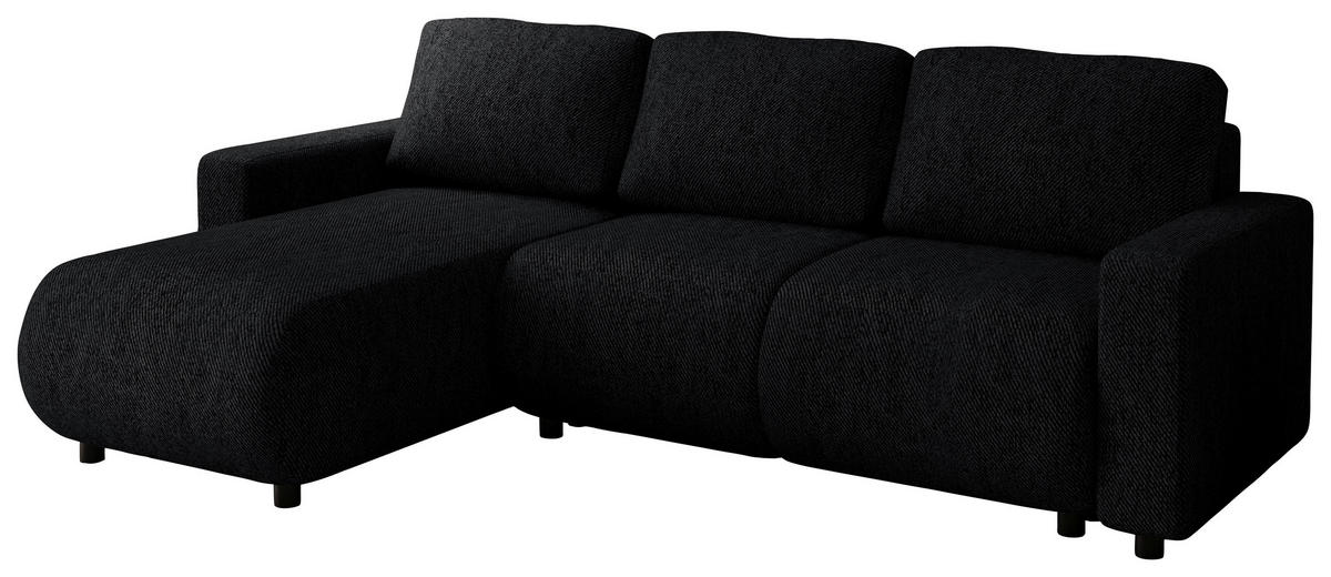 ECKSOFA Schwarz Webstoff  - Schwarz, MODERN, Kunststoff/Textil (150/240cm) - Xora