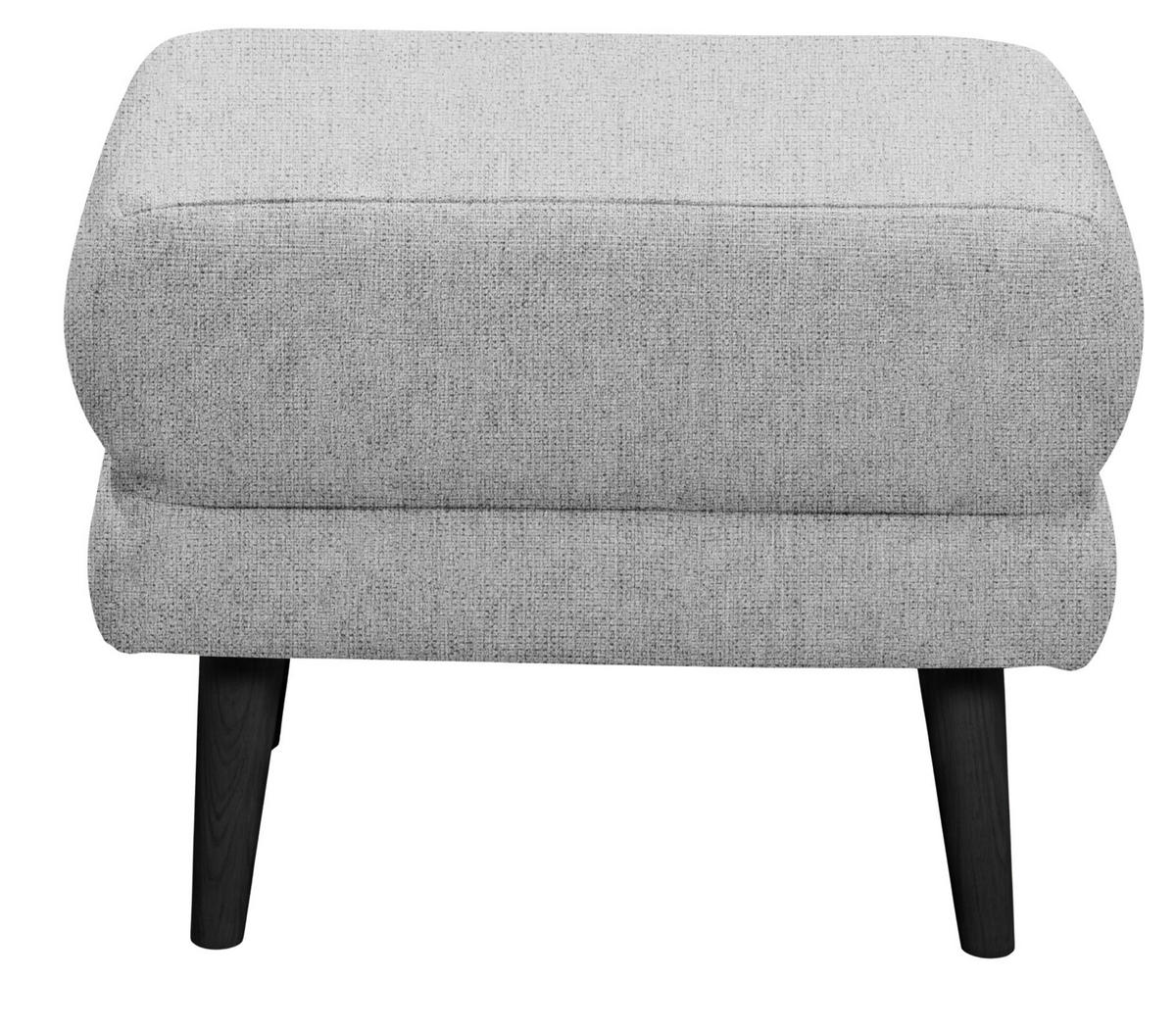 HOCKER MINA Mikrovelours Hellgrau  - Hellgrau/Schwarz, MODERN, Holz/Textil (63/43/42cm) - MID.YOU