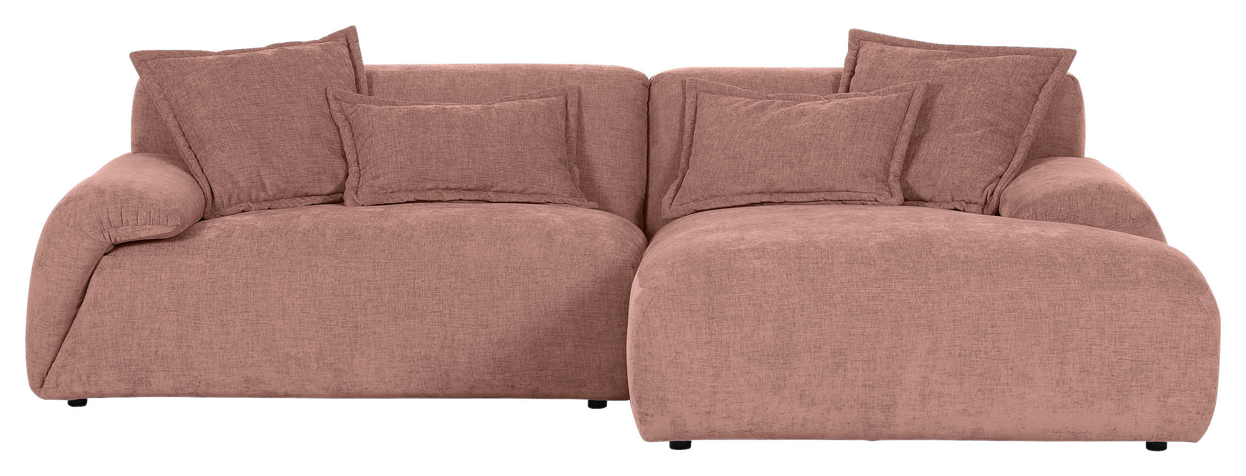 ECKSOFA Altrosa Flachgewebe  - Schwarz/Altrosa, KONVENTIONELL, Kunststoff/Textil (274/174cm) - Carryhome