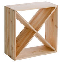 WEINREGAL  - Naturfarben, Basics, Holz (52/52/25cm) - Zeller Present