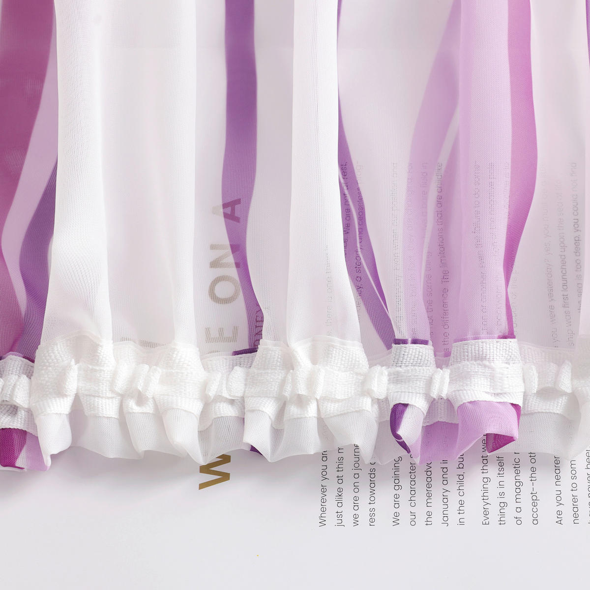 FERTIGVORHANG  transparent  140/145 cm   - Weiß Hochglanz/Violett, Basics, Textil (140/145cm) - Joyswahl
