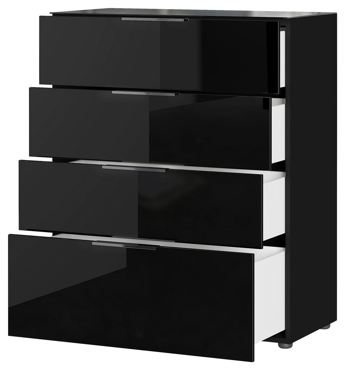 KOMODA, černá, 83/102/42 cm - barvy stříbra/černá, Moderní, kov/kompozitní dřevo (83/102/42cm) - Premium Living