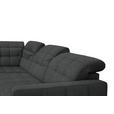 ECKSOFA in Webstoff Dunkelgrau  297/216 cm  - Dunkelgrau/Schwarz, Design, Holz/Textil (297/216cm) - Xora