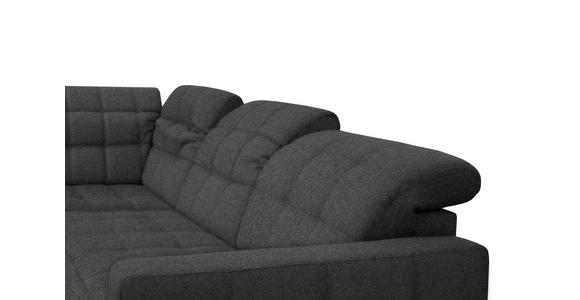 ECKSOFA in Webstoff Dunkelgrau 297/216 cm - Dunkelgrau/Schwarz, Design, Holz/Textil (297/216cm) - Xora