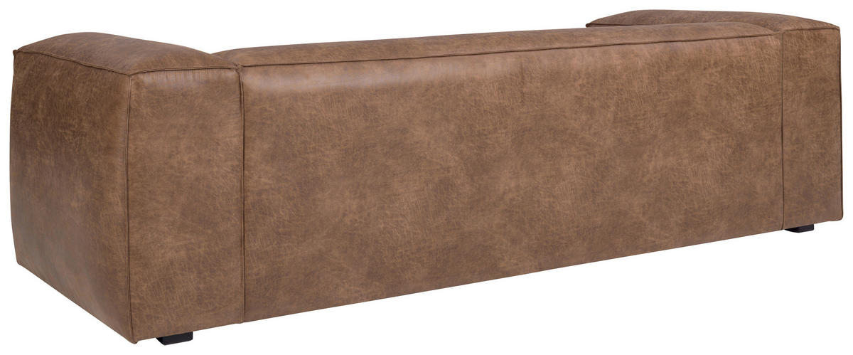 3-SITZER-SOFA beschichtet Braun  - Schwarz/Braun, Design, Holz/Textil (265/73/99cm) - Landscape